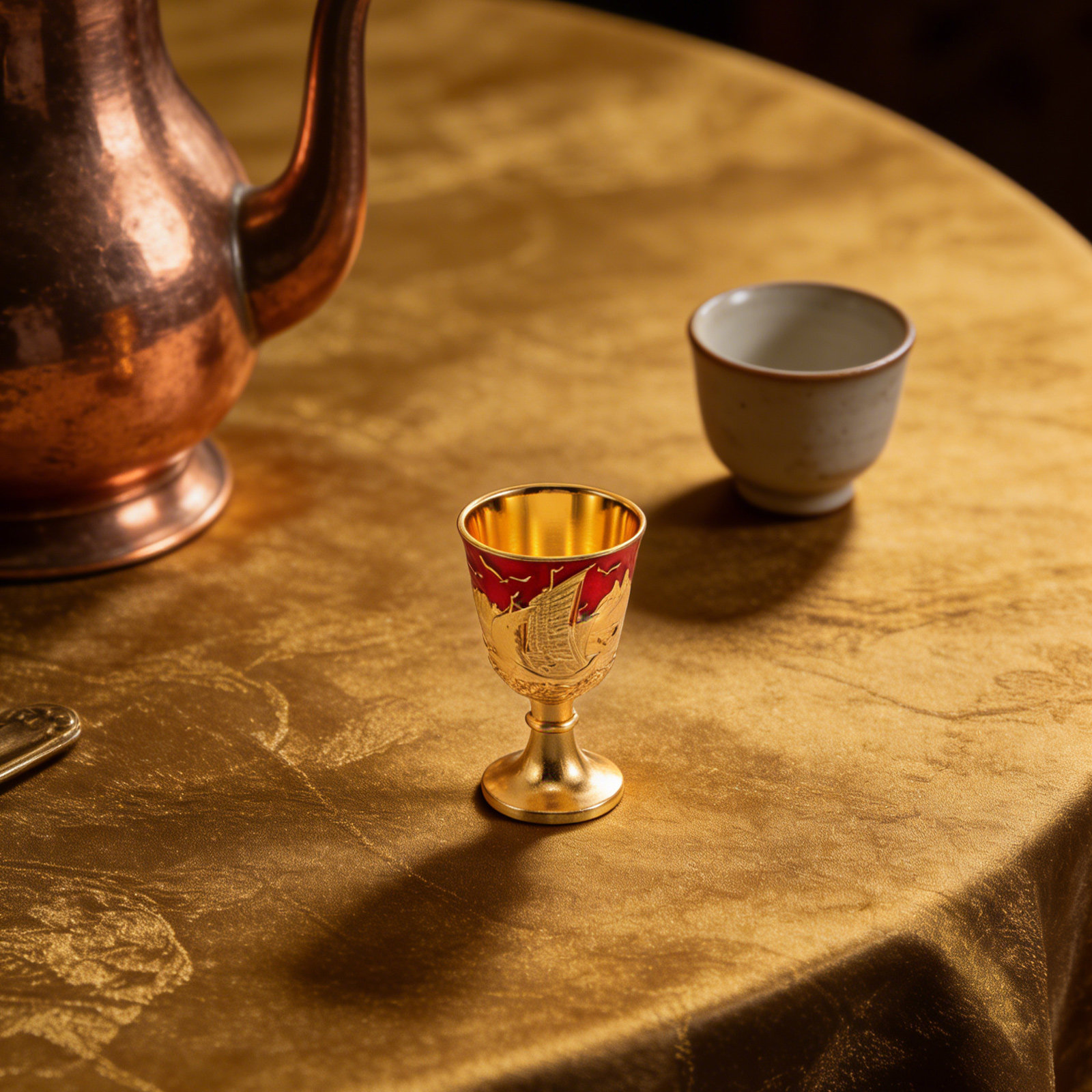 Home Bar Set - 2Pcs Vintage Alloy Goblet Glasses Retro